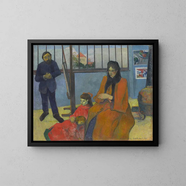 L'atelier de Schuffenecker - Paul Gauguin — inramlat konstverk på väggen