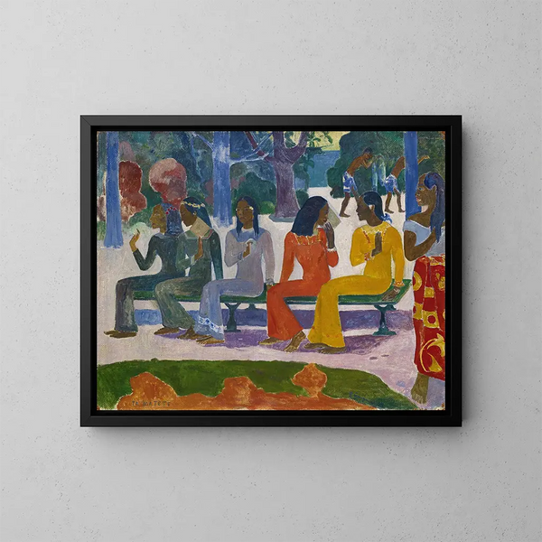 Le marché - Paul Gauguin — inramlat konstverk på väggen