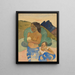 två tahitiska kvinnor i ett landskap - Paul Gauguin — inramlat konstverk på väggen