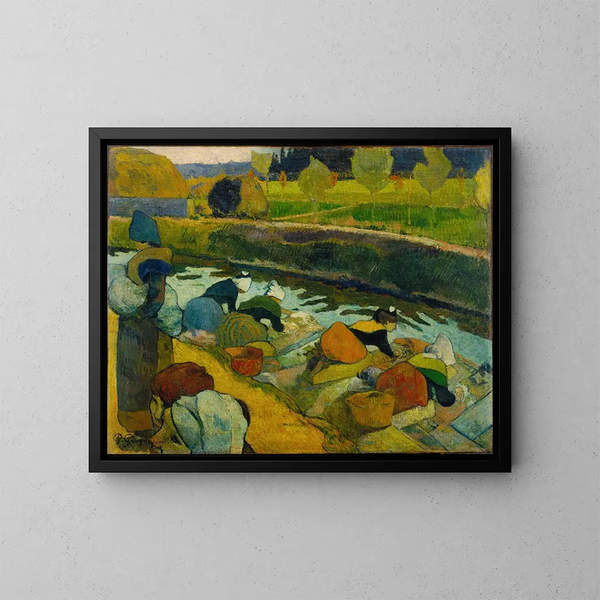 Les laveuses - Paul Gauguin — inramlat konstverk på väggen