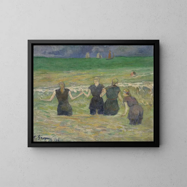 kvinnor som badar - Paul Gauguin — inramlat konstverk på väggen