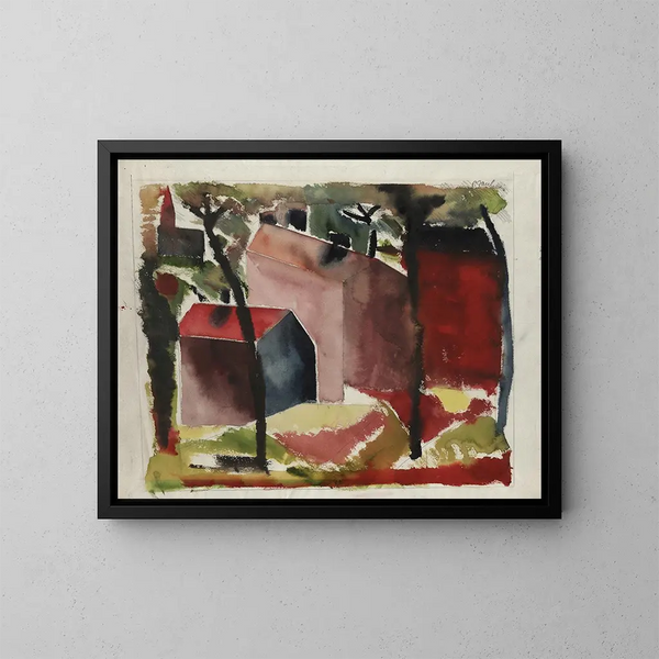 Hus - Paul Gauguin — inramlat konstverk på väggen