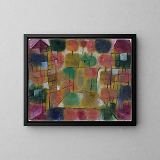 Träd och arkitektur: rytmer - Paul Klee — inramlat konstverk på väggen