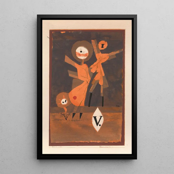 V familj av blommor - Paul Klee — inramlat konstverk på väggen