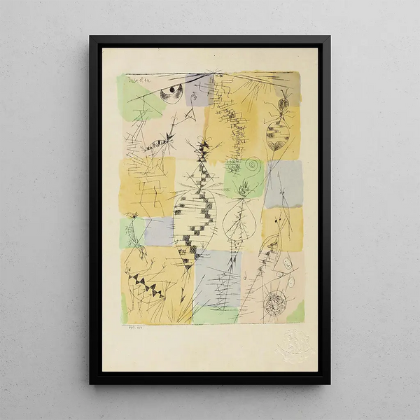 Insekter - Paul Klee — inramlat konstverk på väggen