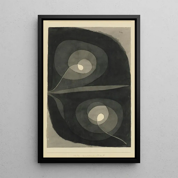 Blommor i spiral I - Paul Klee — inramlat konstverk på väggen