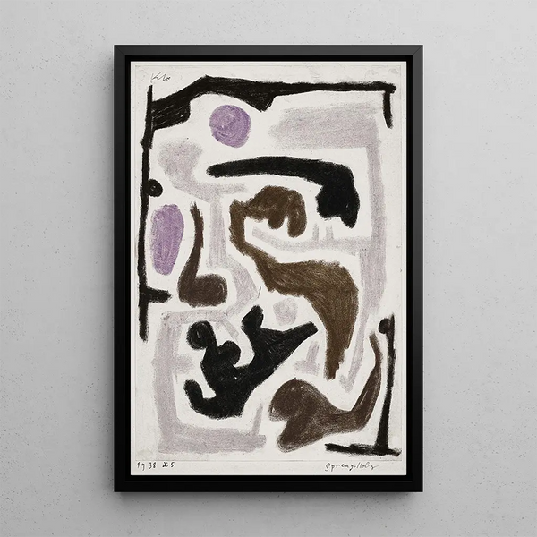 splintat trä - Paul Klee — inramlat konstverk på väggen