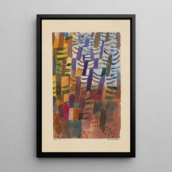 Skog av granar - Paul Klee — inramlat konstverk på väggen