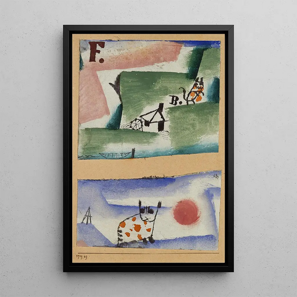 Territoire des matous - Paul Klee — inramlat konstverk på väggen