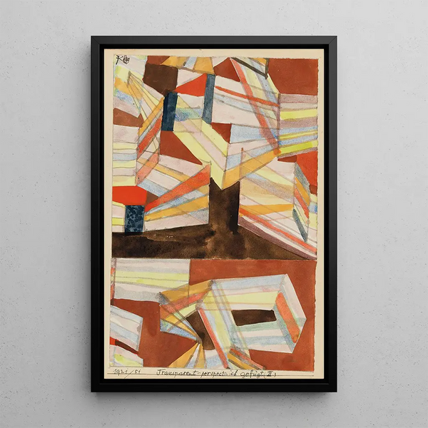 Assemblage transparent-perspectif II - Paul Klee — inramlat konstverk på väggen