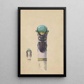 Paul Louchet - Ontwerp voor een wandelstokknop met twee vliegende herten.webp