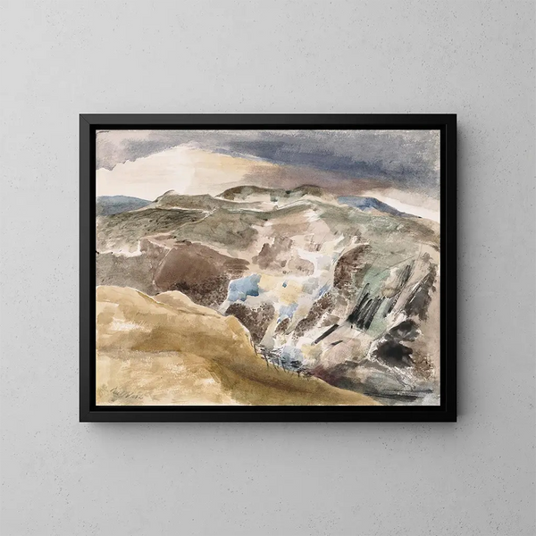 bilden av hjorten - Paul Nash — inramlat konstverk på väggen