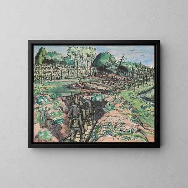 Sortir des tranchées - Paul Nash — inramlat konstverk på väggen