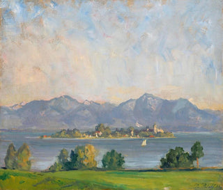 Vy över Frauenchiemsee - Paul Roloff — vy av konstverket