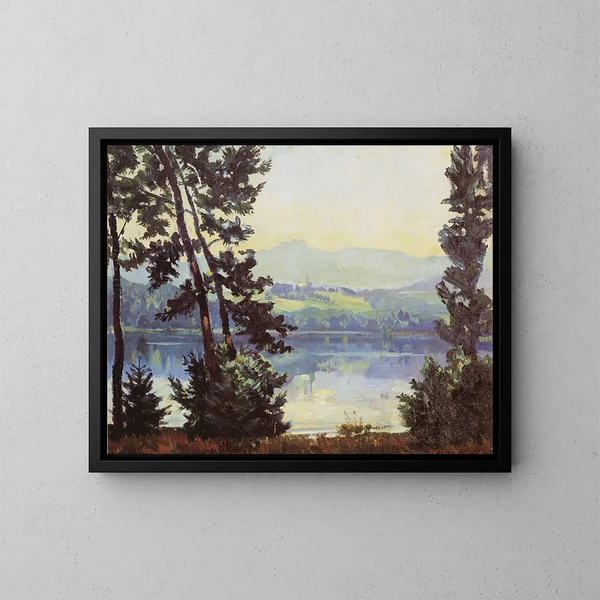 Vue sur le Simssee - Paul Roloff — inramlat konstverk på väggen