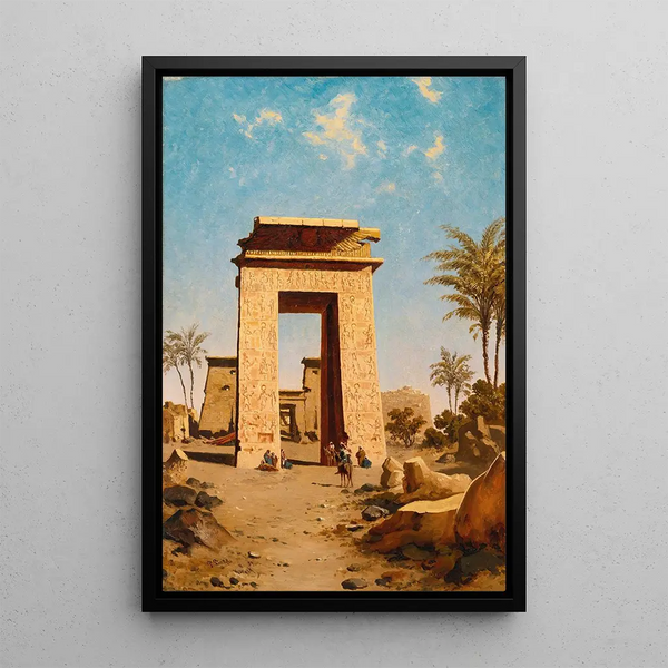 La porte sud Karnak - Paul Rudolf Linke — inramlat konstverk på väggen