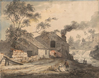 järnsmide vid Kent-floden, Westmorland - Paul Sandby — vy av konstverket