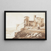 Château de Manorbier i Pembrokeshire - Paul Sandby — inramlat konstverk på väggen