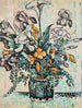 Bouquet iris arum tulpaner i en vas av André Metthey - Paul Signac — vy av konstverket