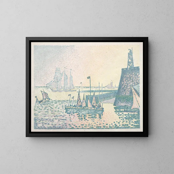 Kväll vid kajen i Vlissingen - Paul Signac — inramlat konstverk på väggen