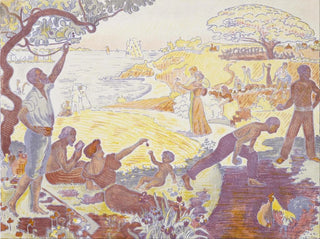 À l'époque de l'harmonie La joie de vivre Dimanche au bord de la mer - Paul Signac — vy av konstverket