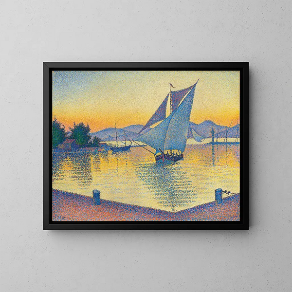 Le Port au soleil couchant, Opus 236, Saint-Tropez - Paul Signac — inramlat konstverk på väggen