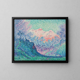 Les Diablerets, Loldenhorn och Cabesson - Paul Signac — inramlat konstverk på väggen