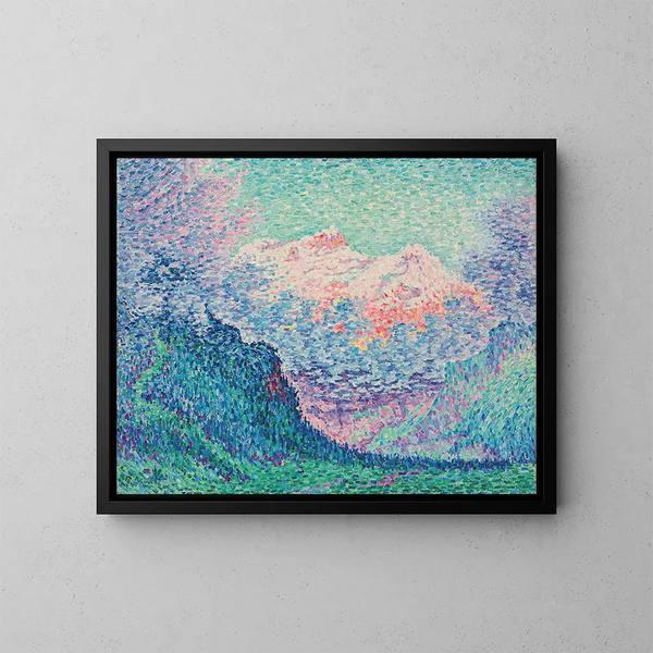 Les Diablerets, Loldenhorn och Cabesson - Paul Signac — inramlat konstverk på väggen