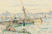 Lézardrieux, segelbåt vid kajen - Paul Signac — vy av konstverket