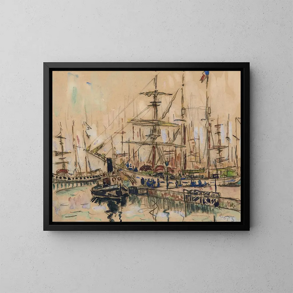 Saint-Malo, les Terreneuvas - Paul Signac — inramlat konstverk på väggen