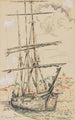 Saint-Tropez Tre-mast kaj - Paul Signac — vy av konstverket