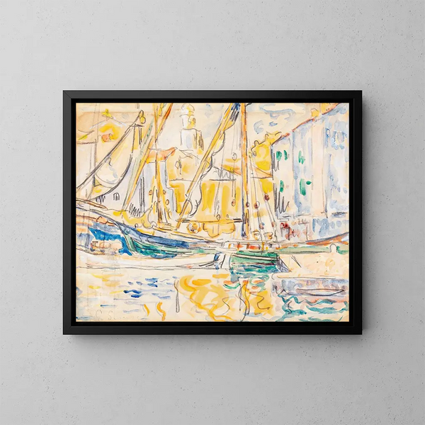 Saint-Tropez - Paul Signac — inramlat konstverk på väggen