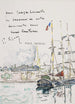Newfoundland med ankare utanför en bretonskt hamn - Paul Signac — vy av konstverket