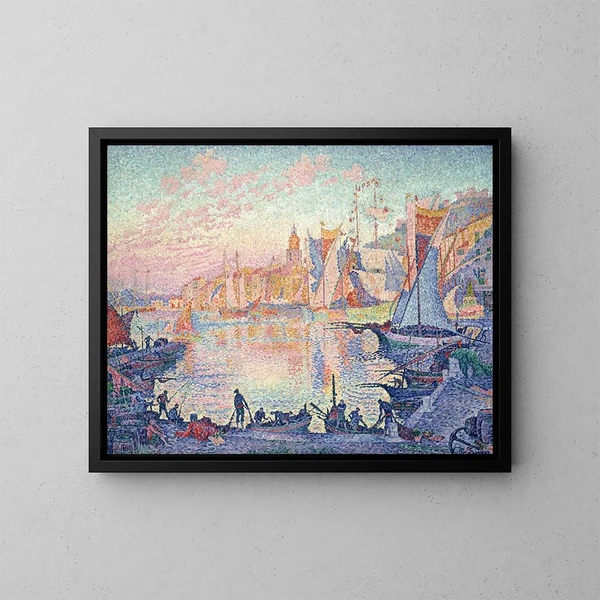 Le port de Saint-Tropez - Paul Signac — inramlat konstverk på väggen