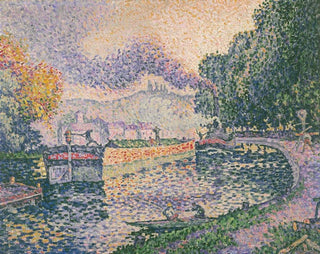Le canal des remorqueurs à Samois - Paul Signac — vy av konstverket