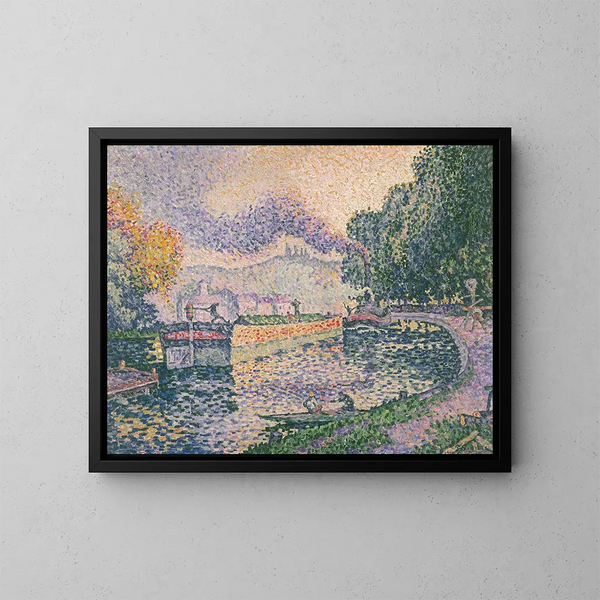 Le canal des remorqueurs à Samois - Paul Signac — inramlat konstverk på väggen