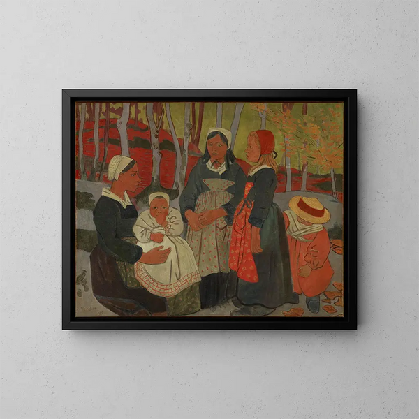Bretons i Huelgoat-skogen - Paul Sérusier — inramlat konstverk på väggen