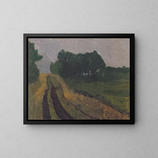 Landskap vid kväll - Paula Modersohn-Becker — inramlat konstverk på väggen