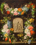 blomsterkrans med relief av Madonna - Pauline Koudelka-Schmerling — vy av konstverket
