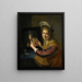 Fille au miroir - Paulus Moreelse — inramlat konstverk på väggen