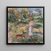 Landskap med kvinna i blått och Zaza i Cagnes - Pierre-Auguste Renoir — inramlat konstverk på väggen