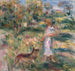 Landskap med kvinna i blått och Zaza i Cagnes - Pierre-Auguste Renoir — vy av konstverket