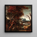 Landskapsbild med figurer - Efterföljare av Salvator Rosa — inramlat konstverk på väggen