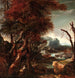 Landskapsbild med figurer - Efterföljare av Salvator Rosa — vy av konstverket