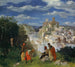 Landskap med Saint Sébastiens martyrdom - Albert Welti — vy av konstverket
