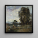 sommarlandskap - Jean-Baptiste-Camille Corot — inramlat konstverk på väggen