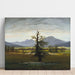 Reproduktion av målningen Landskapsmålning av en by i morgonljuset - Caspar David Friedrich