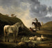 holländsk landskapsmålning med en grå häst - Aelbert Cuyp — vy av konstverket
