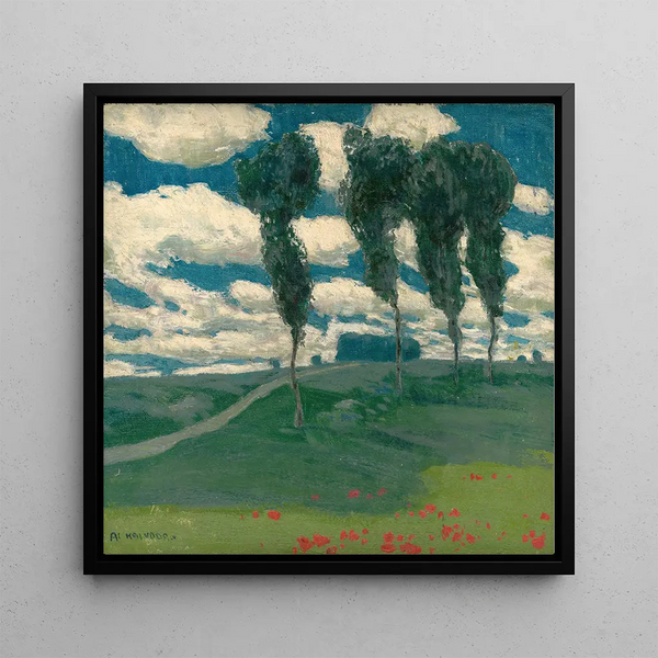 Paysage printanier avec des peupliers - Alois Kalvoda