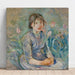 en flicka på landsbygden mitt bland tulpaner av Berthe Morisot — väggpresentation av konstverket